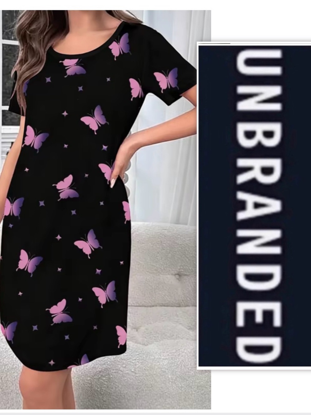 UNBRANDED Black Buttery Nightdress